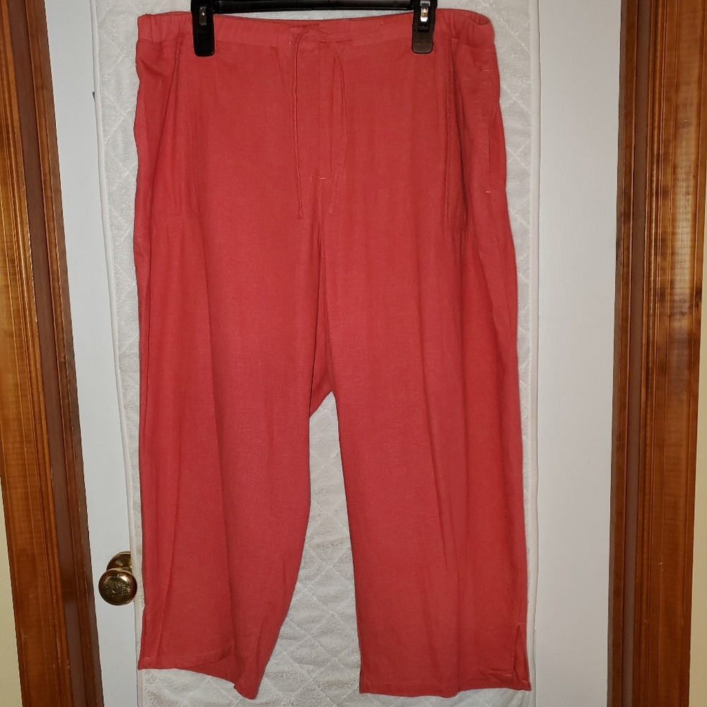 18W CJ Banks capris crop pants coral pink comfortable